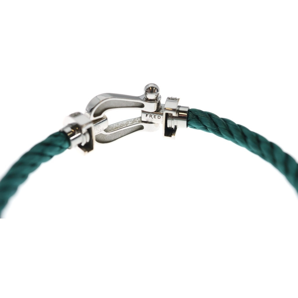 FRED(フレッド) フォース10 ラージ パヴェダイヤ ブレスレット バングル Au750 K18WG ホワイトゴールド/グリーン OB0027 レディース