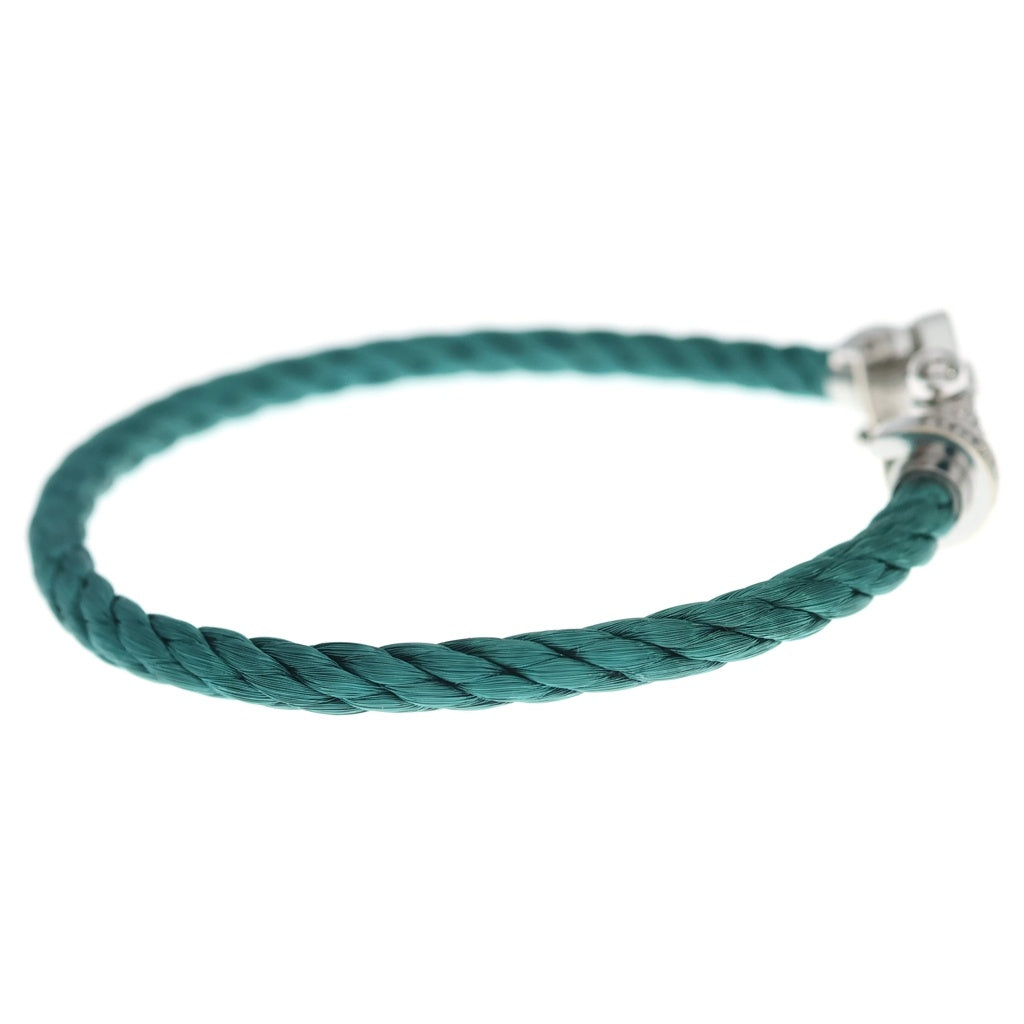 FRED(フレッド) フォース10 ラージ パヴェダイヤ ブレスレット バングル Au750 K18WG ホワイトゴールド/グリーン OB0027 レディース