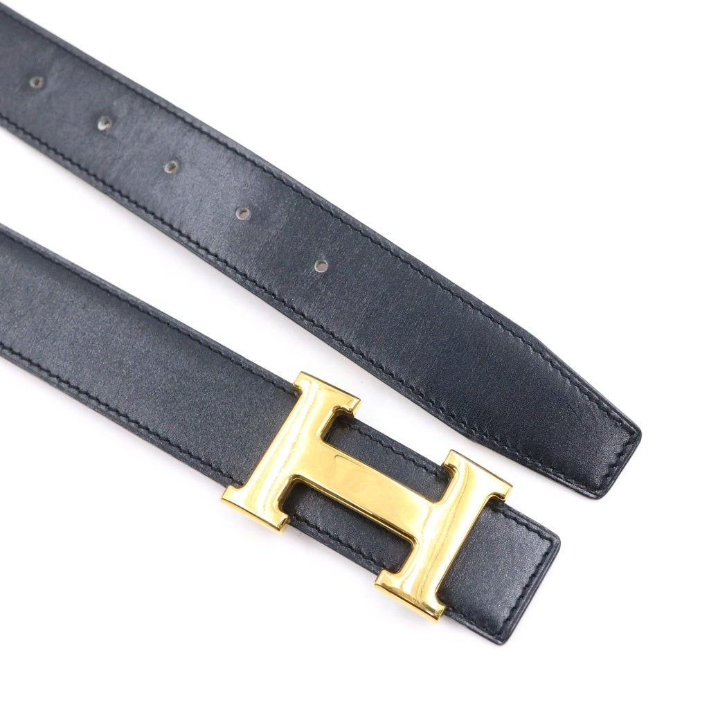 HERMES(エルメス) コンスタンス リバーシブル ゴールド金具 レザー ベルト 〇X刻印 #70 ブラック/ブラウン レディース