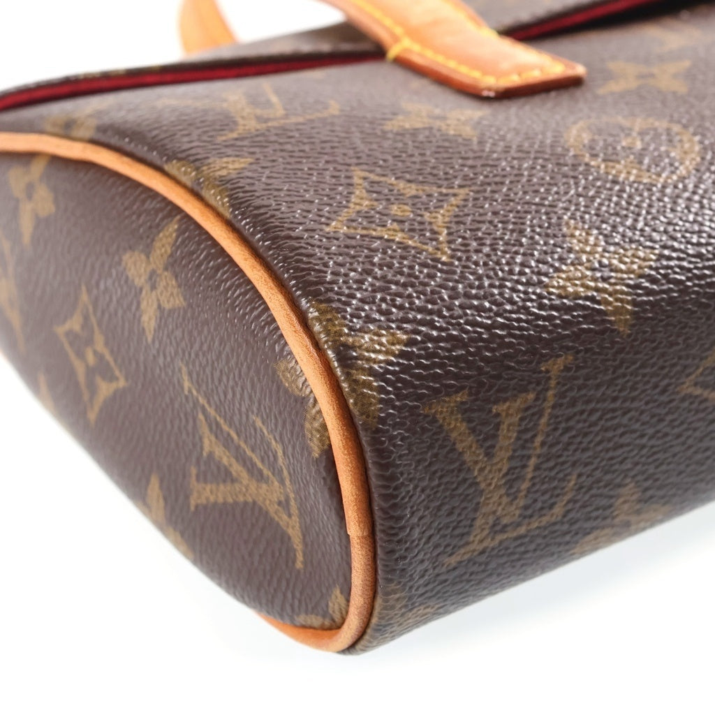 LOUIS VUITTON(ルイヴィトン) モノグラム ソナチネ ハンドバッグ ミニバッグ ブラウン レザー×PVC M51902 ゴールド金具 レディース