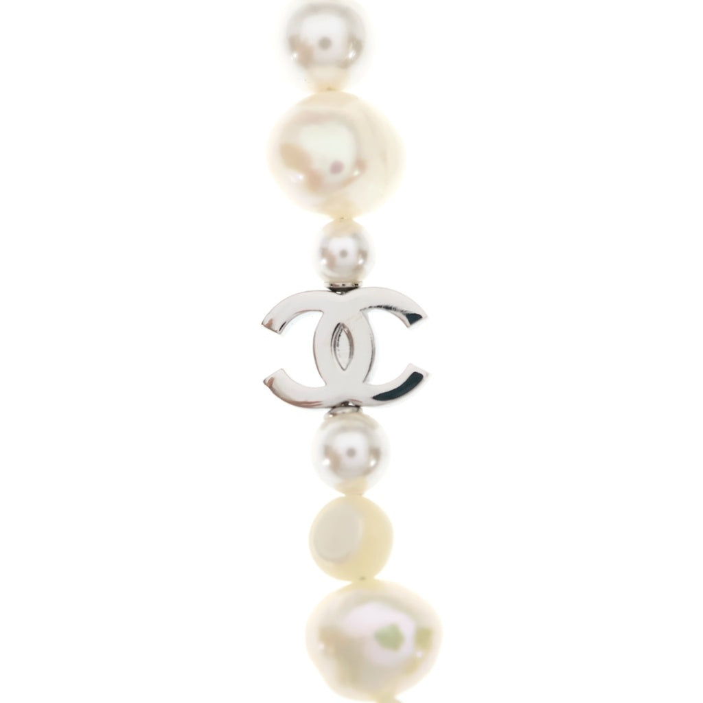 CHANEL(シャネル) ココマーク パール ネックレス ホワイト×シルバー レディース