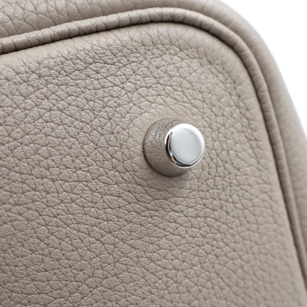 HERMES(エルメス) ピコタンロックMM グリアスファルト トリヨンモーリス レザー ハンドバッグ シルバー金具 ベージュ D刻印 レディース