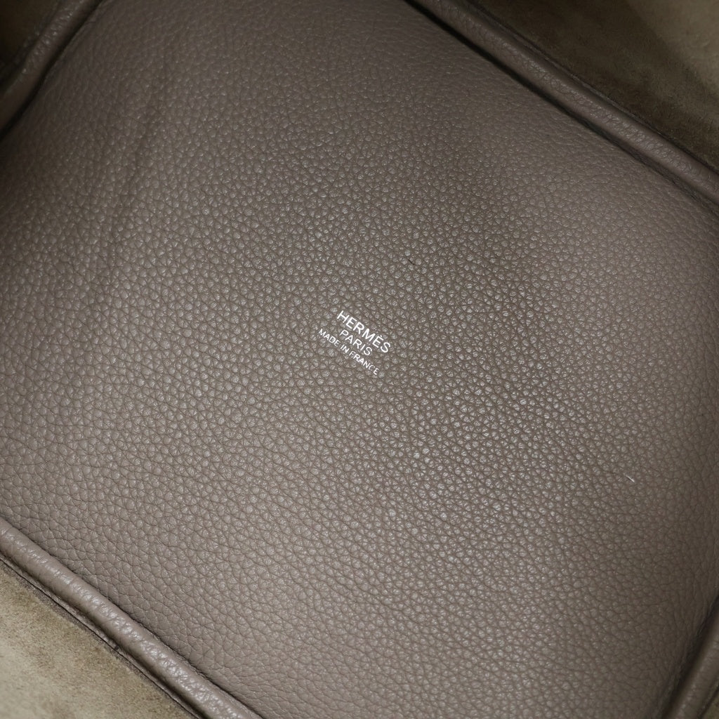 HERMES(エルメス) ピコタンロックMM グリアスファルト トリヨンモーリス レザー ハンドバッグ シルバー金具 ベージュ D刻印 レディース