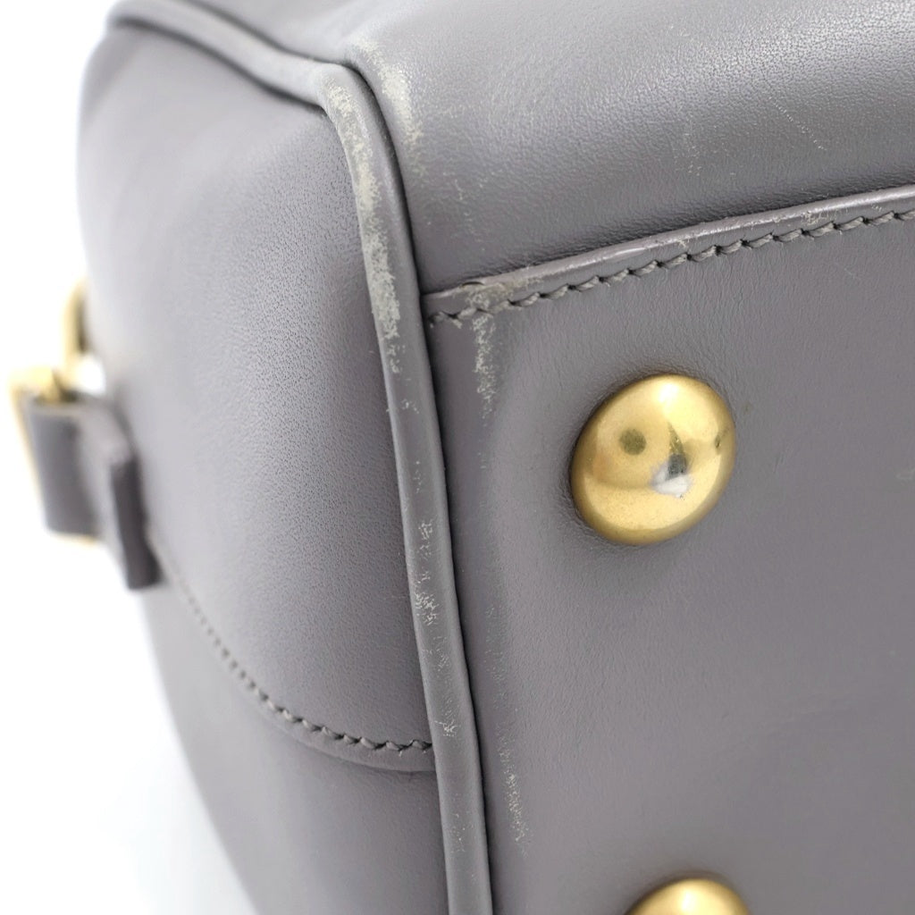 SAINT LAURENT PARIS(サンローランパリ) ダッフル 2WAYバッグ ハンドバッグ ショルダーバッグ グレー レザー ゴールド金具 レディース