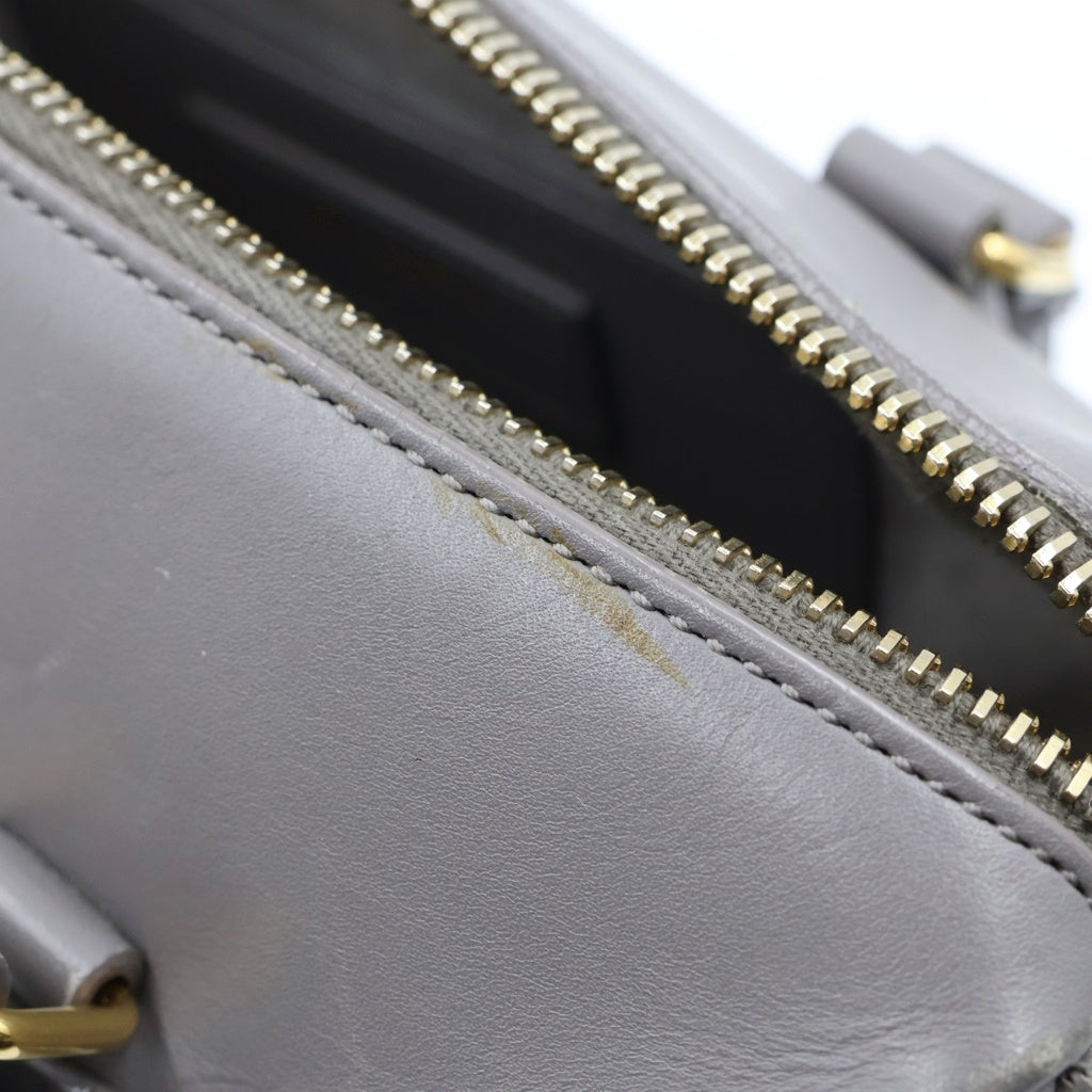 SAINT LAURENT PARIS(サンローランパリ) ダッフル 2WAYバッグ ハンドバッグ ショルダーバッグ グレー レザー ゴールド金具 レディース