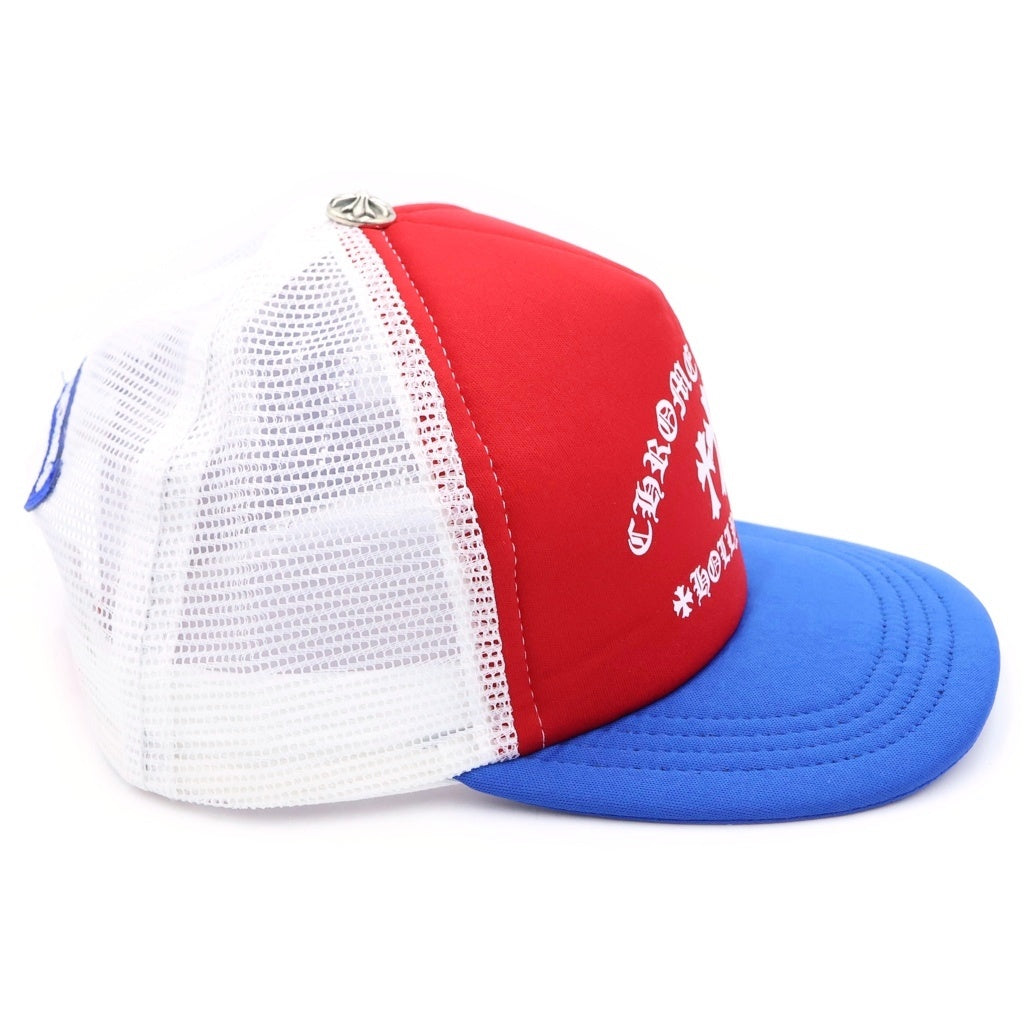 CHROME HEARTS(クロムハーツ) フロントセメンタリー トラッカーキャップ ブルー×レッド×ホワイト #OS レディース