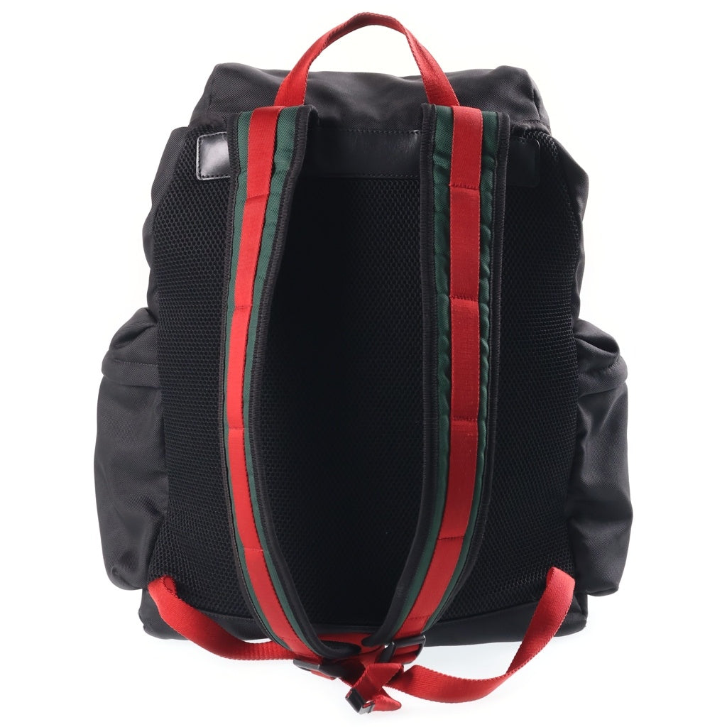 GUCCI(グッチ) タイガーモチーフ ナイロン バックパック リュックサック ブラック 429037 ゴールド金具