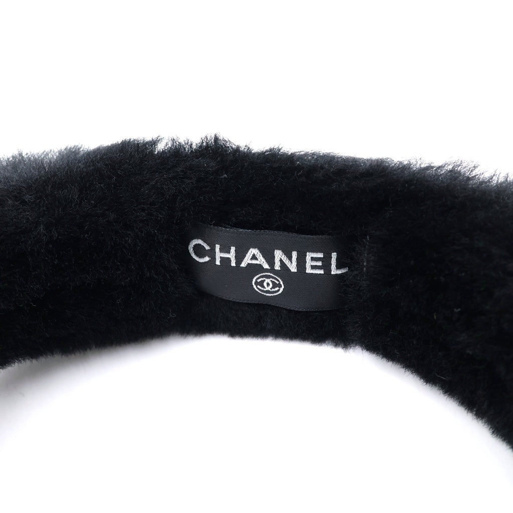 CHANEL(シャネル) ココマーク ファーロゴ イヤーマフ ブラック レディース