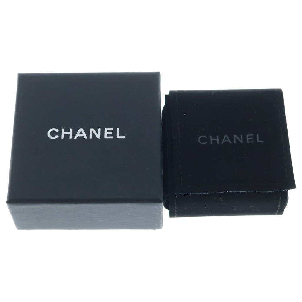 CHANEL(シャネル) ココマーク ラインストーン ハート ピアス ブラック×ゴールド レディース