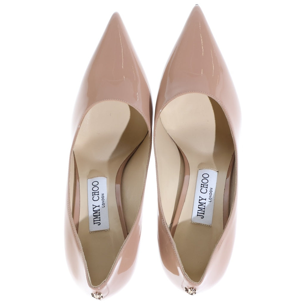 JIMMY CHOO(ジミーチュウ) LOVE 85 パテントレザー ヒールパンプス ピンクベージュ レディース