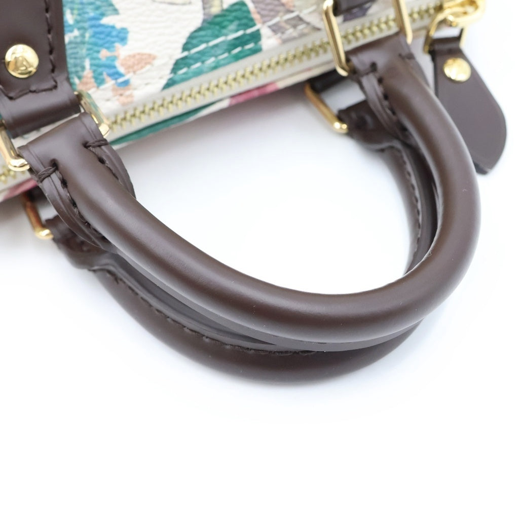 LOUIS VUITTON(ルイヴィトン) モノグラムデュンヌ ナノ スピーディー 2WAYハンドバッグ ショルダーバッグ ホワイト×ブラウン レザー×PVC M29149 ゴールド金具 レディース