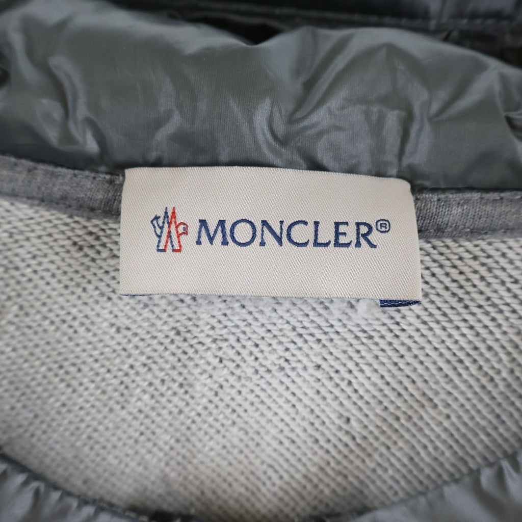 MONCLER(モンクレール) MAGLIA CARDIGAN ナイロン切り替え ジップアップパーカー フーディー コットン グレー D20918400600