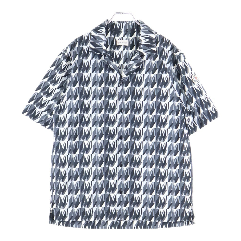 MONCLER(モンクレール) 総柄シャツ ブラウス 半袖 グレー コットン J10912F00004 597MZ