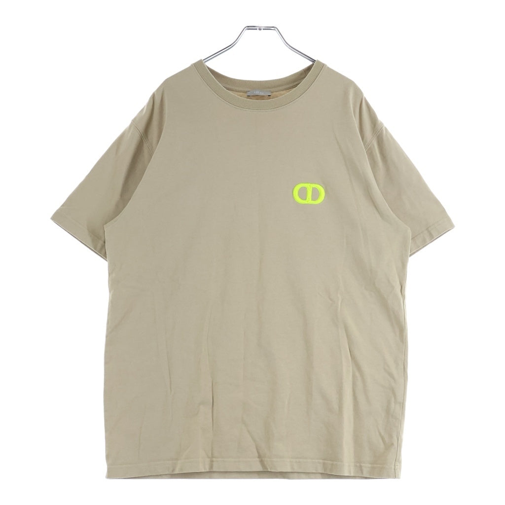DIOR(ディオール) 24SS レター刺繍 オーバーサイズクルーネックTシャツ 半袖 カットソー コットン ベージュ 943J605F0554