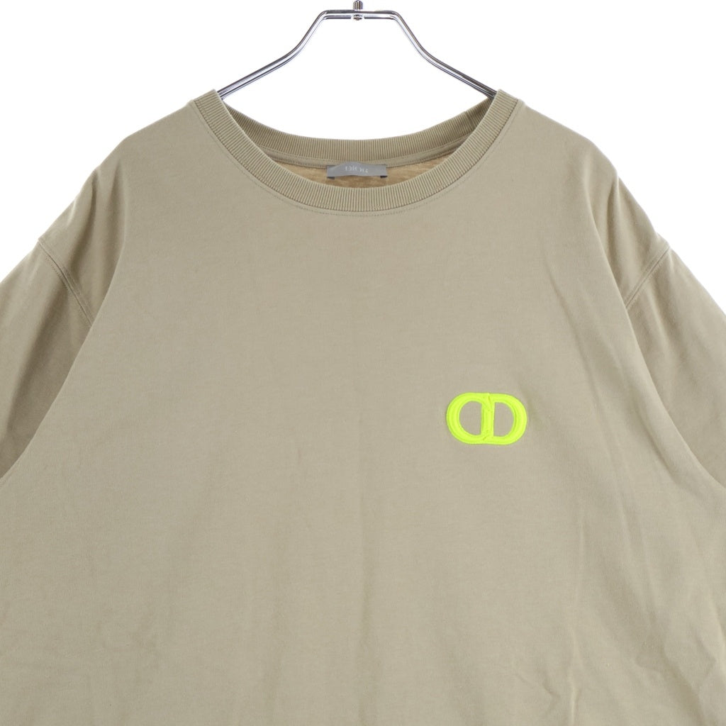 DIOR(ディオール) 24SS レター刺繍 オーバーサイズクルーネックTシャツ 半袖 カットソー コットン ベージュ 943J605F0554