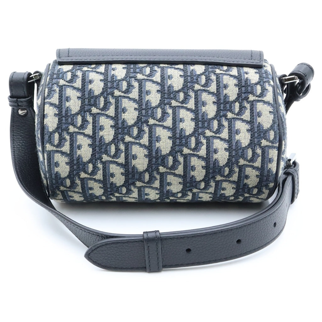 DIOR(ディオール) サドル ローラー ミニバッグ ショルダーバッグ ネイビー オブリークキャンバス×レザー 1ADP0262YKY シルバー金具 レディース
