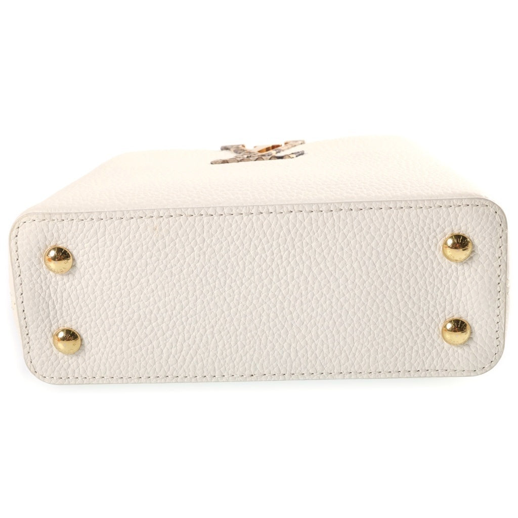 LOUIS VUITTON(ルイヴィトン) カプシーヌMINI 2WAYハンドバッグ ショルダーバッグ パイソンハンドル ホワイト トリヨンレザー N98477 ゴールド金具