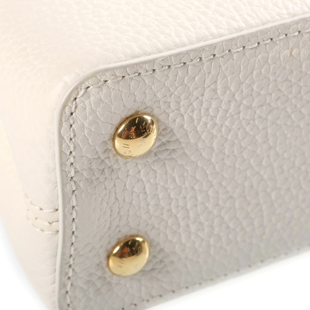 LOUIS VUITTON(ルイヴィトン) カプシーヌMINI 2WAYハンドバッグ ショルダーバッグ パイソンハンドル ホワイト トリヨンレザー N98477 ゴールド金具