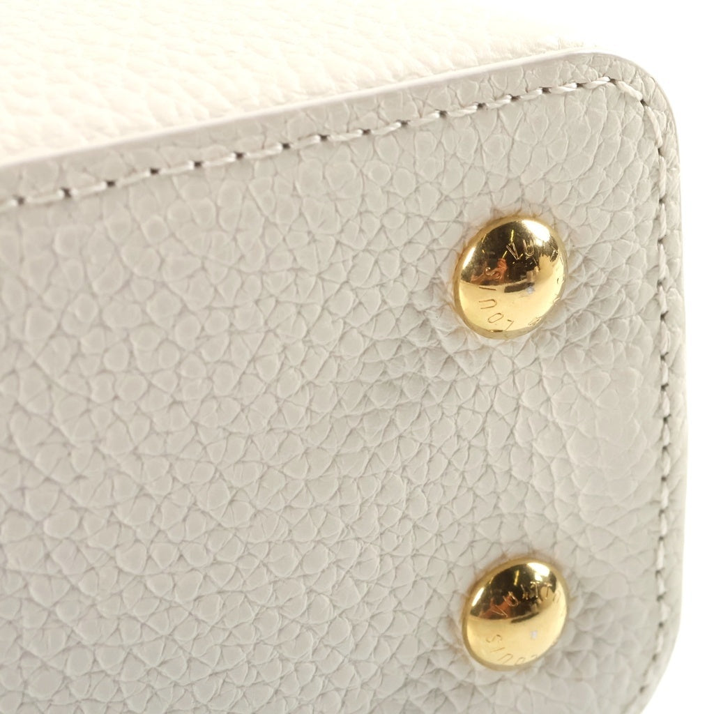 LOUIS VUITTON(ルイヴィトン) カプシーヌMINI 2WAYハンドバッグ ショルダーバッグ パイソンハンドル ホワイト トリヨンレザー N98477 ゴールド金具