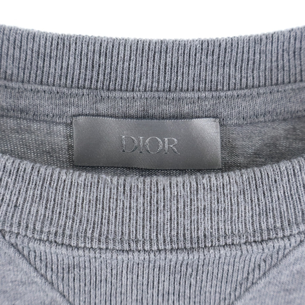 DIOR(ディオール) フロントロゴ刺繍 コットン半袖Tシャツ カットソー グレー 343J696C0554