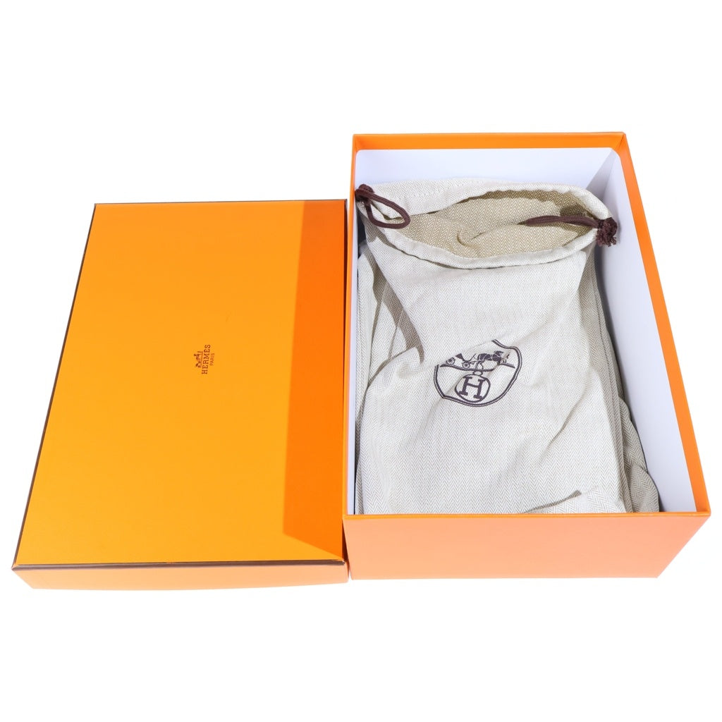 HERMES(エルメス) シプレ Hロゴ レザー サンダル フラットサンダル シューズ #37.5 ブラック レディース