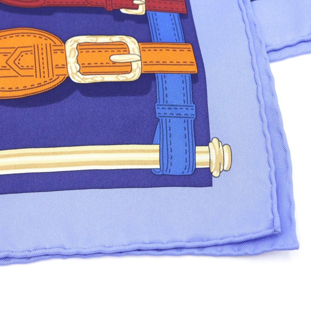 HERMES(エルメス) カレ70 大統領の馬具 スカーフ ブルー レディース