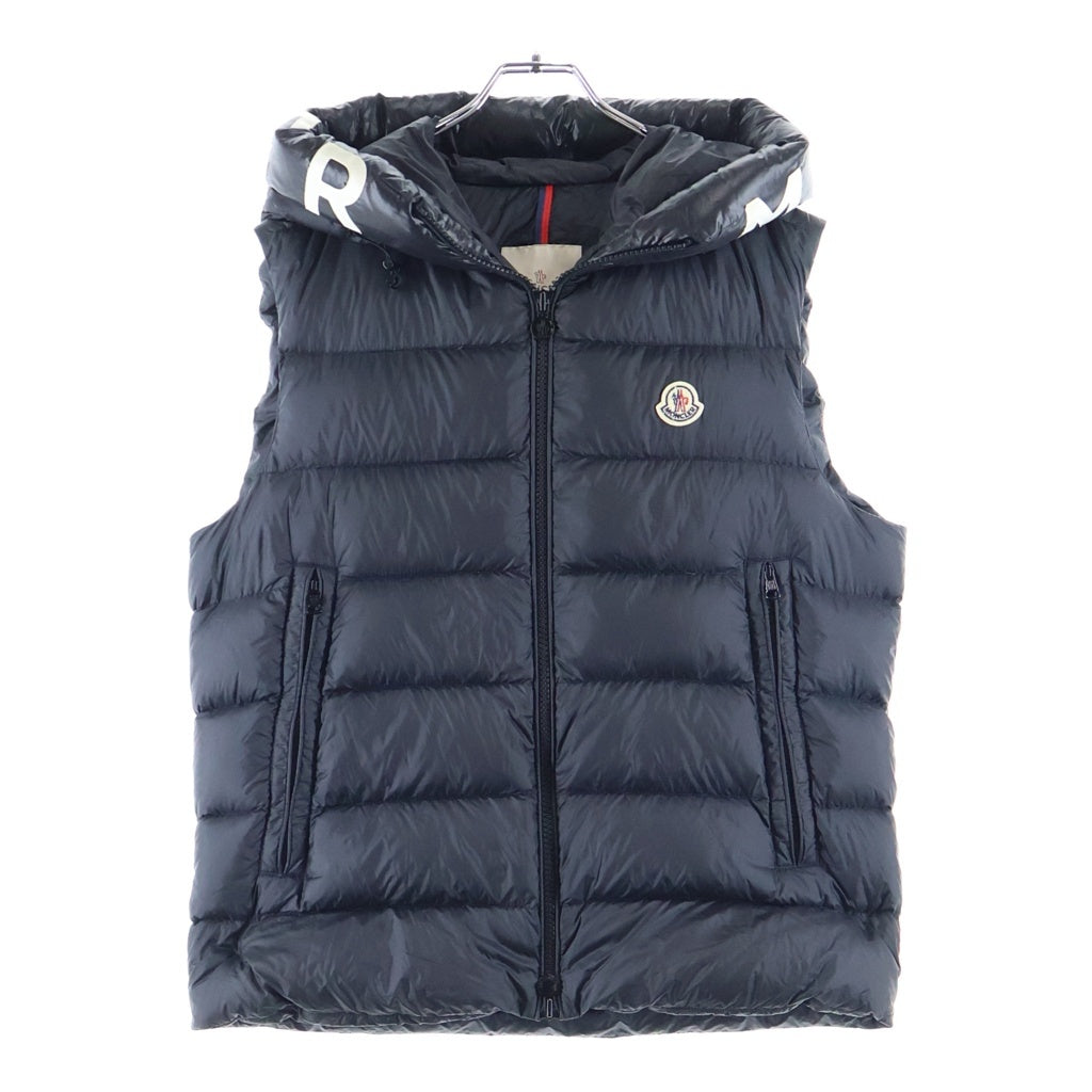 MONCLER(モンクレール) ワッペンロゴ ダウンベスト フード ブラック