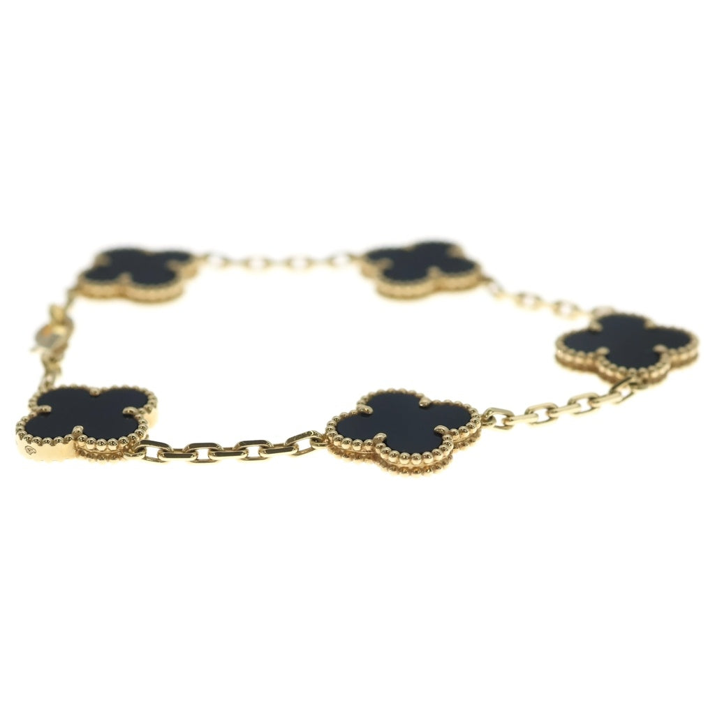 Van Cleef & Arpels(ヴァンクリーフアンドアーペル) アルハンブラ 5モチーフ オニキス ブレスレット イエローゴールド Au750 YG VCARA41300 レディース