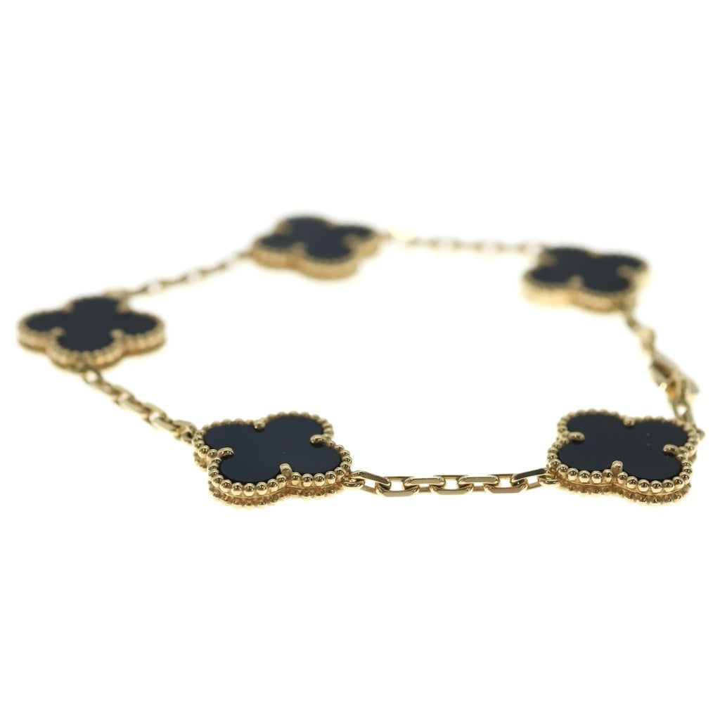 Van Cleef & Arpels(ヴァンクリーフアンドアーペル) アルハンブラ 5モチーフ オニキス ブレスレット イエローゴールド Au750 YG VCARA41300 レディース