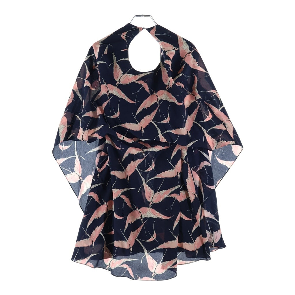 VALENTINO(ヴァレンティノ) 花柄 シルク ワンピース ノースリーブワンピース #38 ネイビー/ピンク レディース
