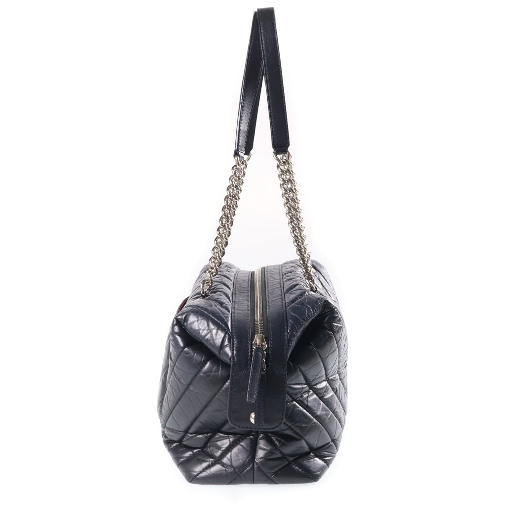 CHANEL(シャネル) カンボン チェーントートバッグ Vステッチ レザー ココマーク ブラック 26番台 レディース