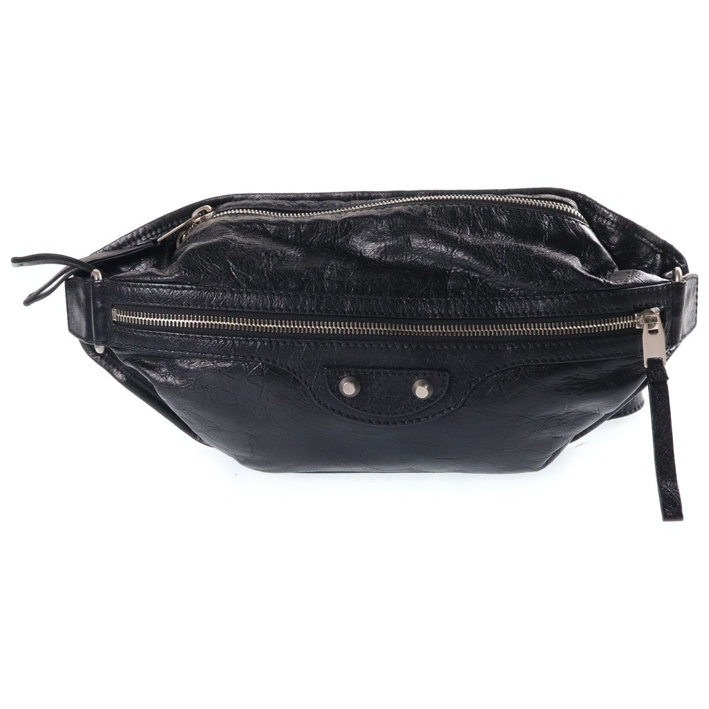 BALENCIAGA(バレンシアガ) クラシック ネオリフト レザー シルバー金具 ボディバッグ ウエストバッグ スリングバッグ ブラック 542013