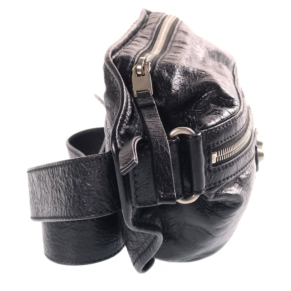 BALENCIAGA(バレンシアガ) クラシック ネオリフト レザー シルバー金具 ボディバッグ ウエストバッグ スリングバッグ ブラック 542013