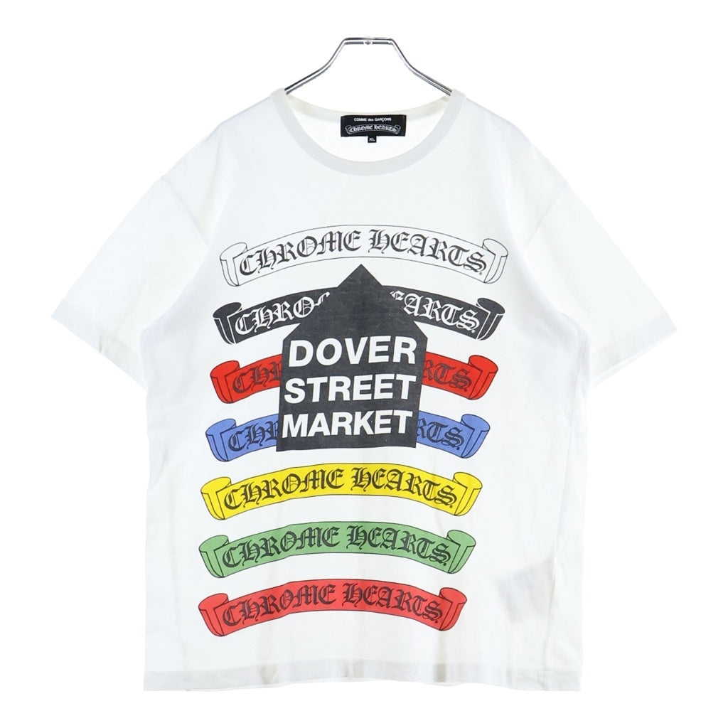CHROME HEARTS(クロムハーツ) ×COMME des GARCONS 18AW DSMG別注 Rainbow Logo Tee レインボーロゴ 半袖Tシャツ カットソー ホワイト ZB-T001