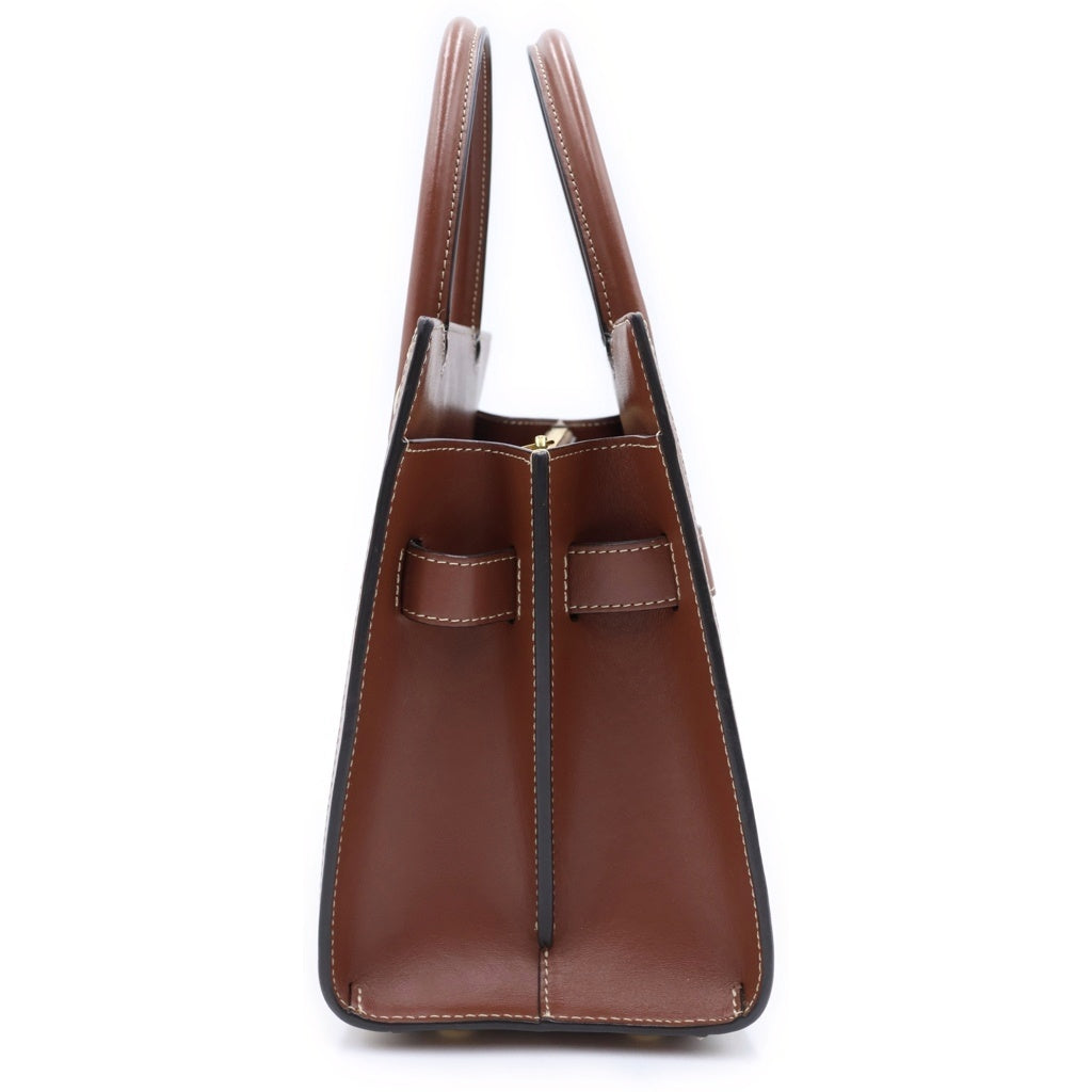 BURBERRY(バーバリー) タイトル ミニ ノバチェック レザー キャンバス 2WAY ハンドバッグ ショルダーバッグ ブラウン/ベージュ 8025267 レディース