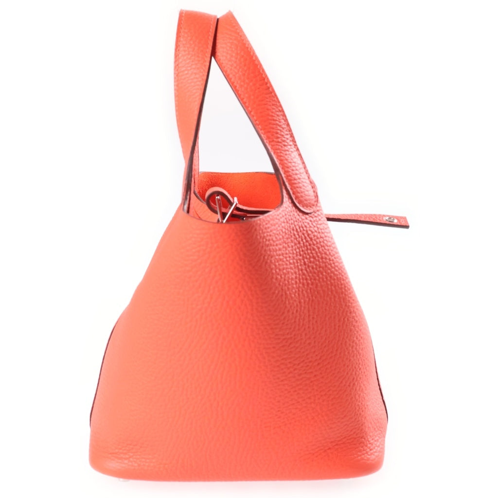 HERMES(エルメス) ピコタンロックPM トリヨンクレマンス シルバー金具 W刻印 ハンドバッグ オレンジフィールド レディース