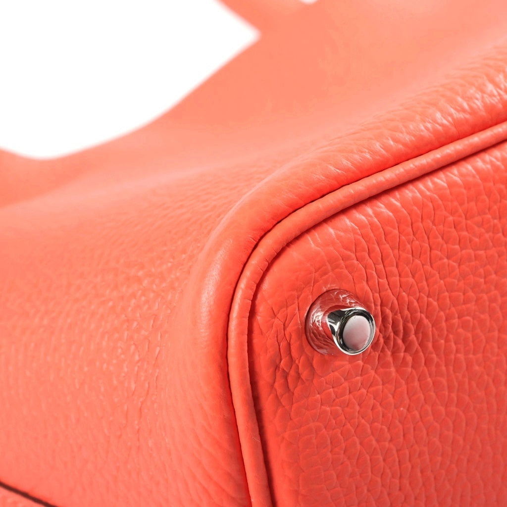 HERMES(エルメス) ピコタンロックPM トリヨンクレマンス シルバー金具 W刻印 ハンドバッグ オレンジフィールド レディース