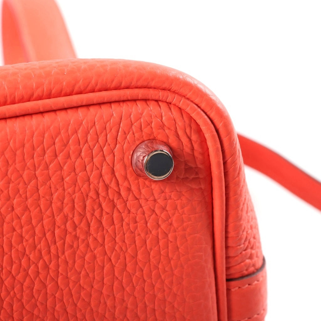 HERMES(エルメス) ピコタンロックPM トリヨンクレマンス シルバー金具 W刻印 ハンドバッグ オレンジフィールド レディース