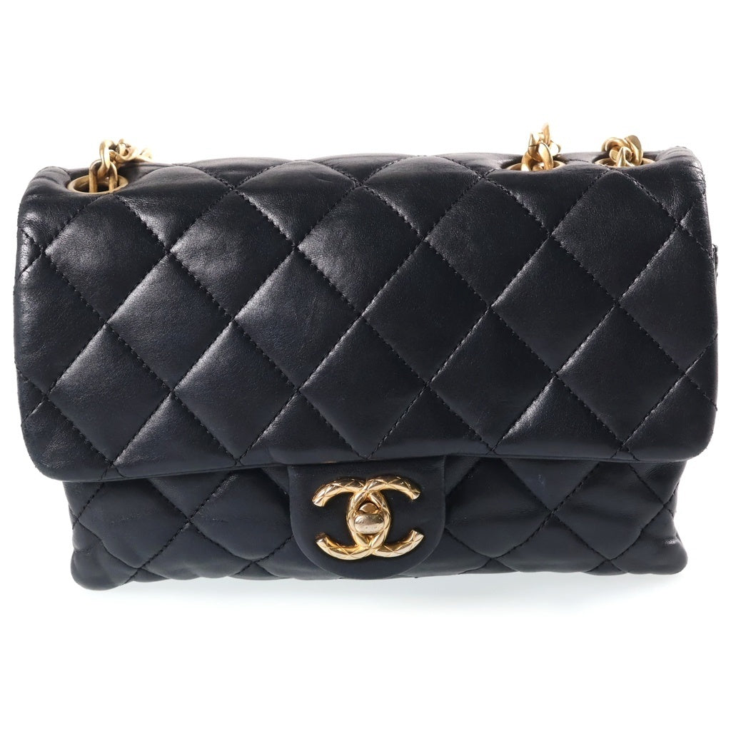 CHANEL(シャネル) マトラッセ20 SフラップSチェーンショルダーバッグ ミニバッグ ブラック ラムスキン AS3393 ゴールド金具 レディース