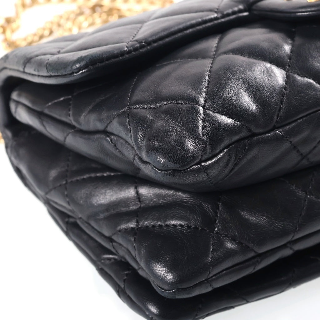 CHANEL(シャネル) マトラッセ20 SフラップSチェーンショルダーバッグ ミニバッグ ブラック ラムスキン AS3393 ゴールド金具 レディース