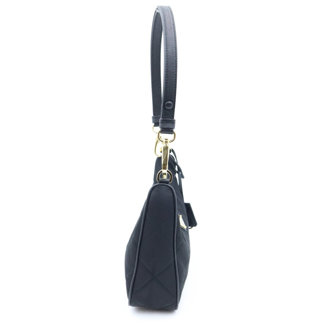 PRADA(プラダ) Re-Edition 1995 2WAYショルダーバッグ チェーンハンドバッグ ブラック ナイロン 1BC204 ゴールド金具 レディース