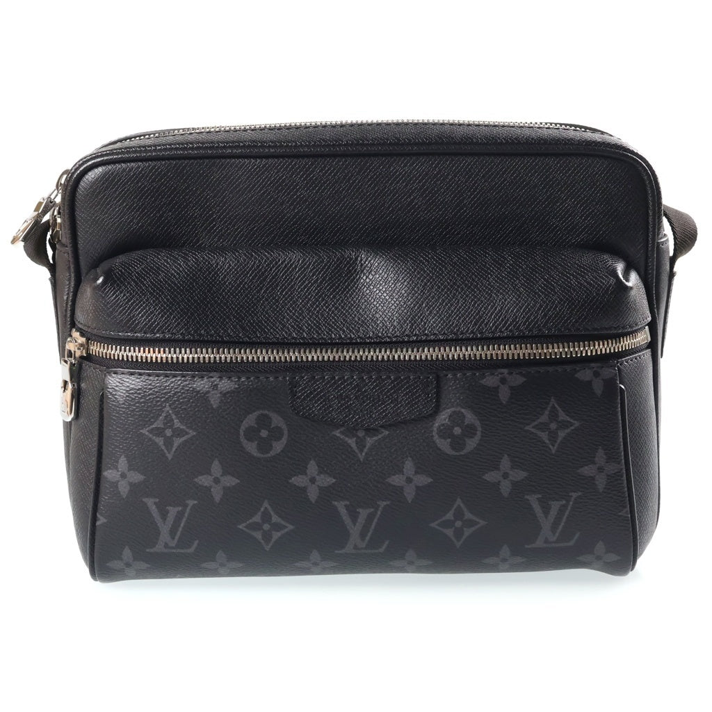 LOUIS VUITTON(ルイヴィトン) タイガラマ アウトドア・メッセンジャー PM ショルダーバッグ ブラック レザー×PVC M30233 シルバー金具 レディース