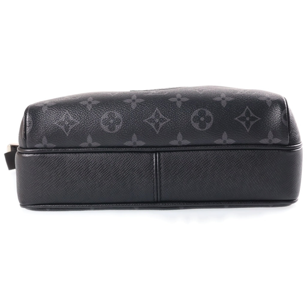 LOUIS VUITTON(ルイヴィトン) タイガラマ アウトドア・メッセンジャー PM ショルダーバッグ ブラック レザー×PVC M30233 シルバー金具 レディース