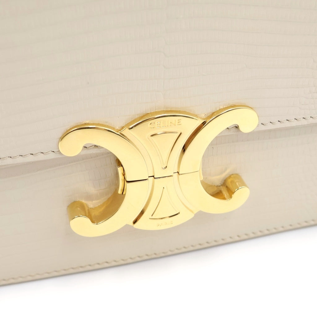 CELINE(セリーヌ) トリオンフ ティーン ショルダーバッグ ゴールド金具 ホワイト レディース