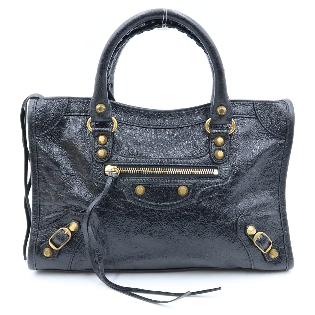 BALENCIAGA(バレンシアガ) ル シティ スモール 2WAYバッグ ショルダーバッグ ブラック レザー 811442 ゴールド金具 レディース