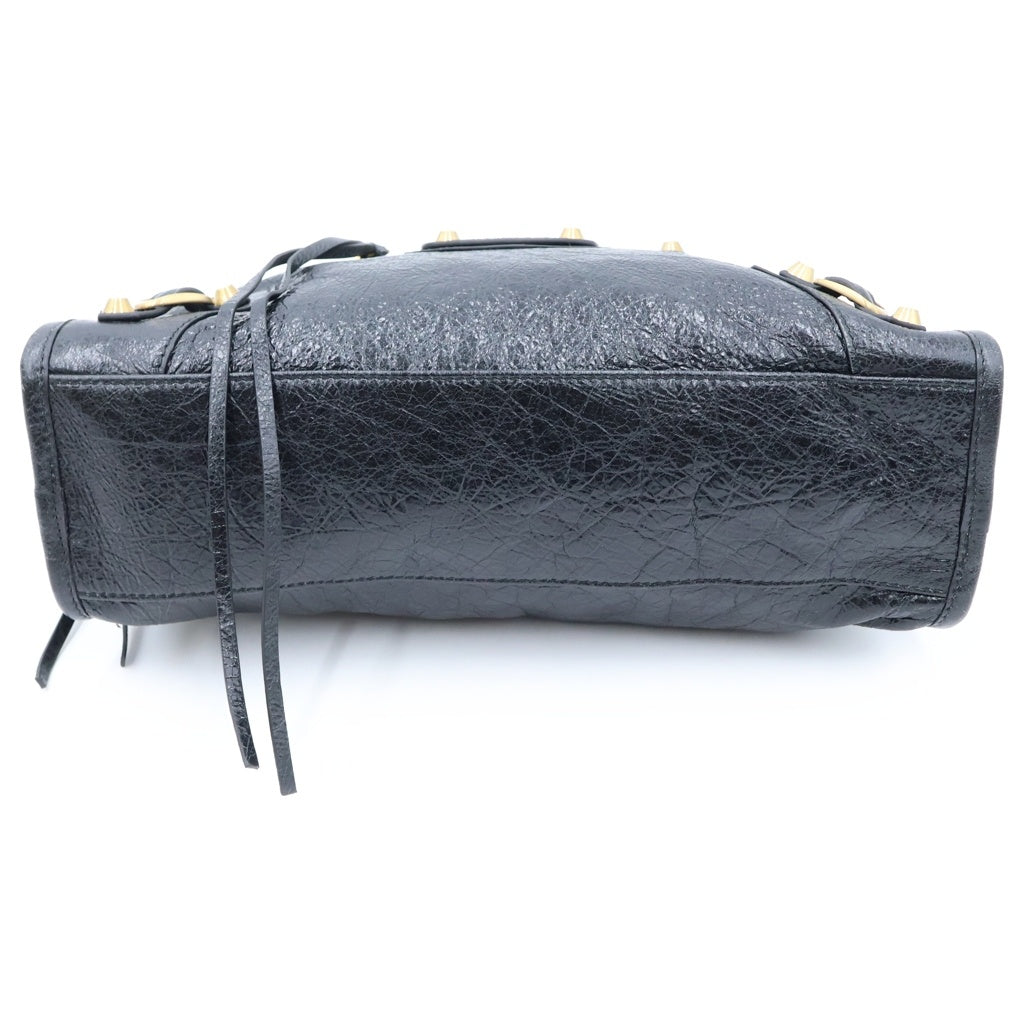 BALENCIAGA(バレンシアガ) ル シティ スモール 2WAYバッグ ショルダーバッグ ブラック レザー 811442 ゴールド金具 レディース