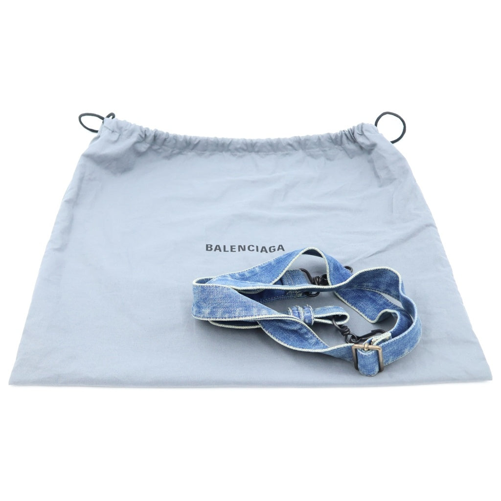 BALENCIAGA(バレンシアガ) ル シティ スモール 2WAYバッグ ハンドバッグ ショルダーバッグ インディゴブルー デニム 811442 ゴールド金具 レディース