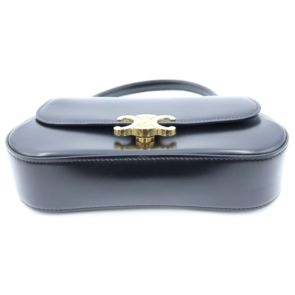 CELINE(セリーヌ) トリオンフ ティーン ローラ 2way ショルダーバッグ カーフスキン レザー ブラック レディース