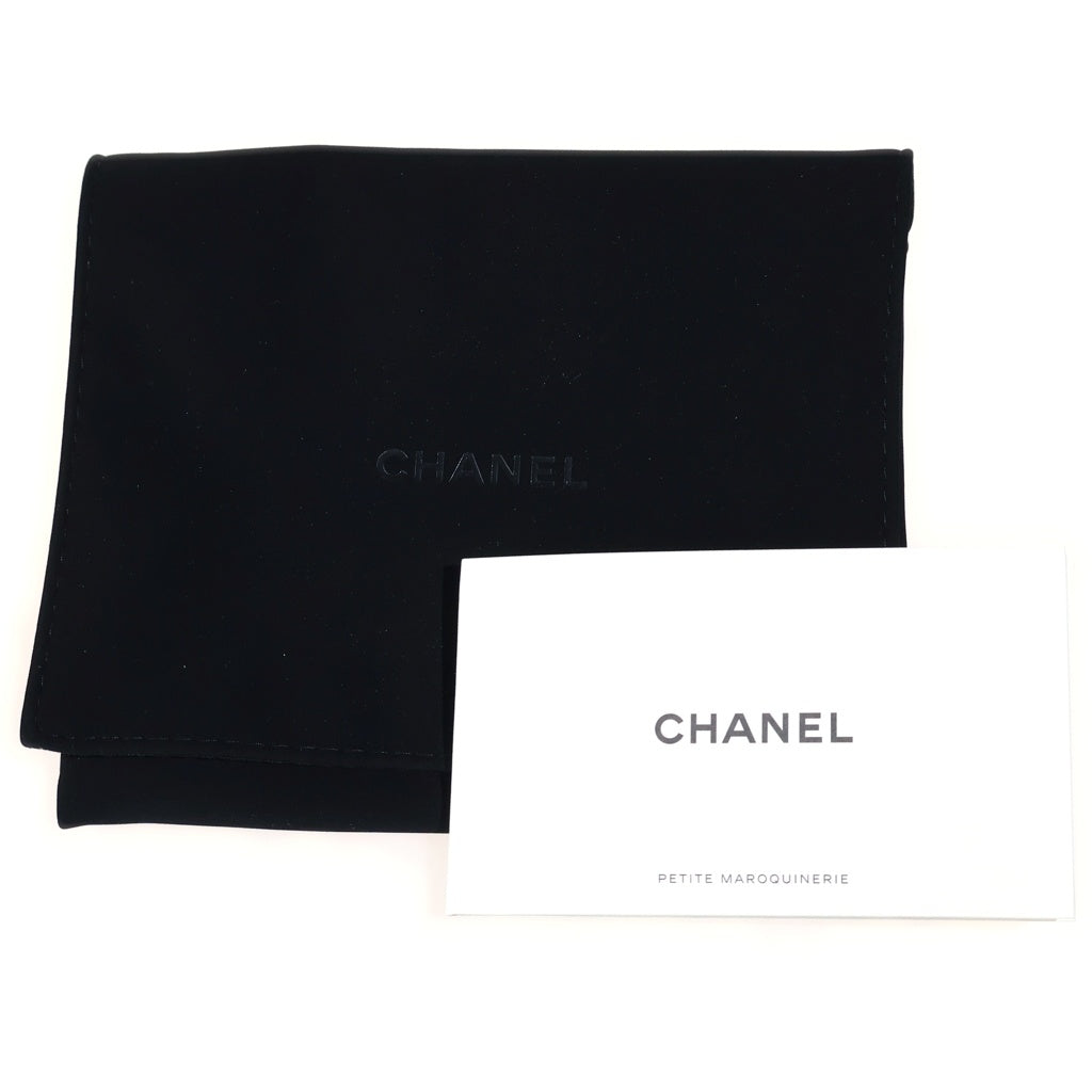 CHANEL(シャネル) マトラッセ フラグメントケース ジップ カードケース パスケース コインケース シルバー金具 キャビアスキン ペールブルー レディース