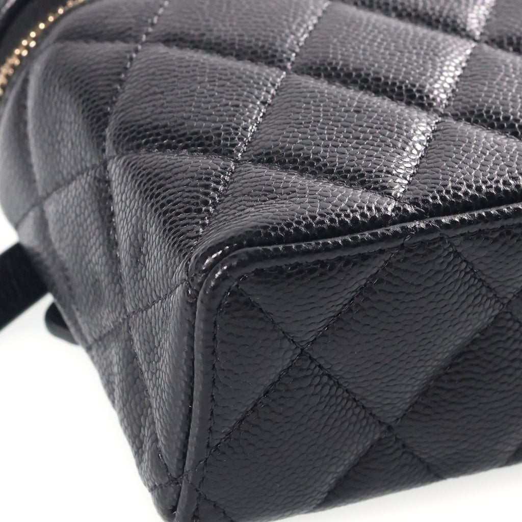 CHANEL(シャネル) マトラッセ バニティ チェーンバッグ ミニショルダーバッグ ブラック キャビアスキン AP4385 ゴールド金具 レディース